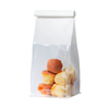 Eco Friendly Kraft Paper White Bread Packaging Bags Tin Tie Reusable Toast Bakery Bag with Window