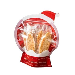 Custom holiday party Christmas candy packaging gift bags zipper stand up bag special shape bag