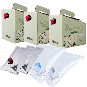 Custom print water juice liquid wine butterfly valve disposable shop coffee dispenser juice oil bag in box