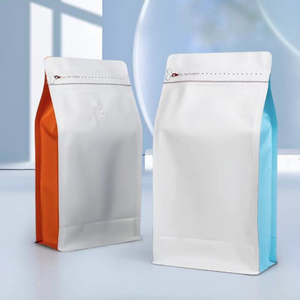 Custom Printing Aluminium Foil Side Gusset Zipper Flat Bottom Coffee Powder Packaging Pouch Coffee Bags with Valve