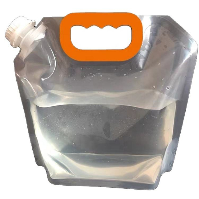 Custom Printed Clear Reusable Plastic Packaging Liquid Spout Bag Stand Up Pouch with Spout handle