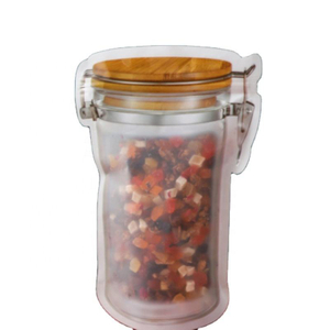Household portable multi-size mason jar bottle shaped mylar bag food storage bag with zipper