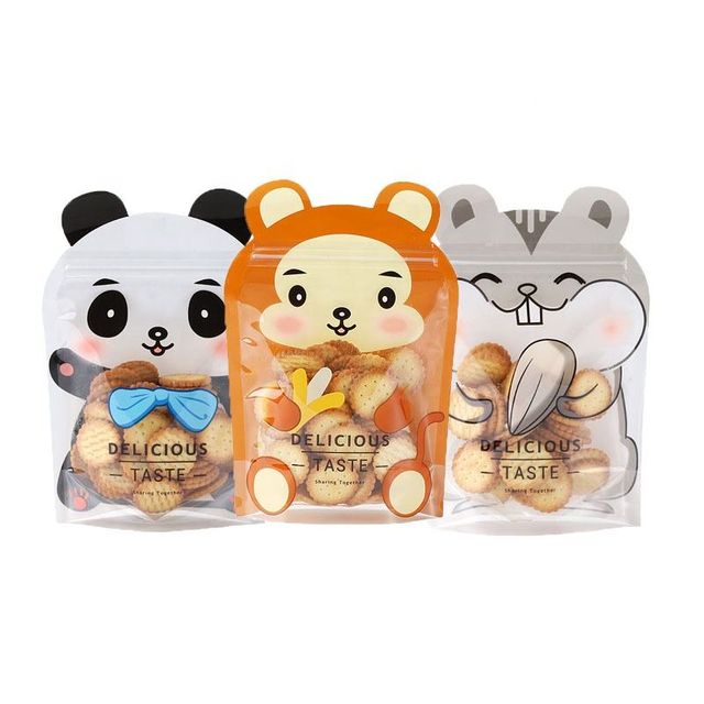 Custom Plastic Food Packaging Zip Lock Plastic Bags Clear Standing Up Pouch Candy Stand up Pouch Cookie Bag