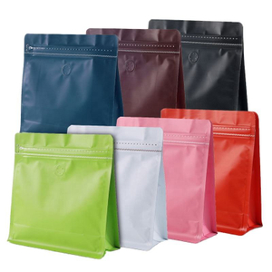 Wholesale Custom Coffee Pouch Laminated Aluminum Foil Zip Lock Flat Bottom Coffee Bags With Valve