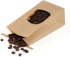 Custom eco friendly Plastic PVC Food Nuts Biscuits Brown Paper Flat Bottom Pouch Tin Tie Tab Lock Bread Bag with Window