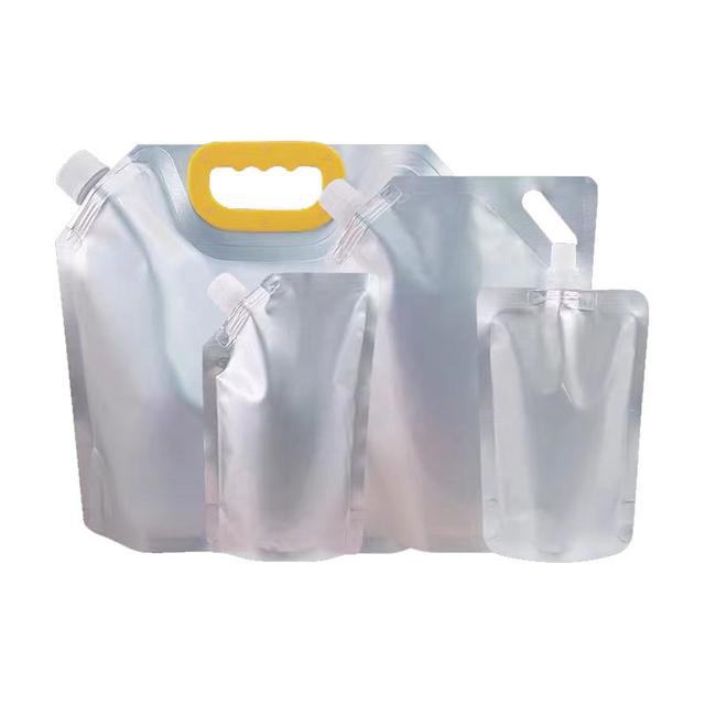 Custom digital print high barrier pet feed stand up spouted pouch bag aluminum foil liquid storage bags wine juice spout pouch