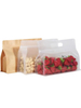 Custom square bottom bag eight sided sealing packaging bags transparent matte flat bottom pouch with zipper