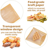 Custom Plastic Heat Seal Single Sided Transparent OPP Bakery Packaging Donut Cake Dessert Brown Paper Food Packaging Bread Bag