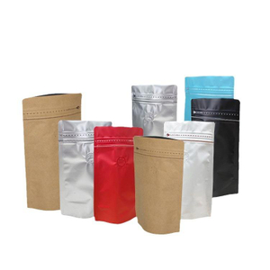 Customized Matte Aluminum Foil Coffee Zipper Stand up Pouch Bags with Valve Plastic Recyclable Tea Coffee Beans Mylar bags