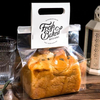 Custom plastic transparent tin tie tab lock bakery bread bags with clear window