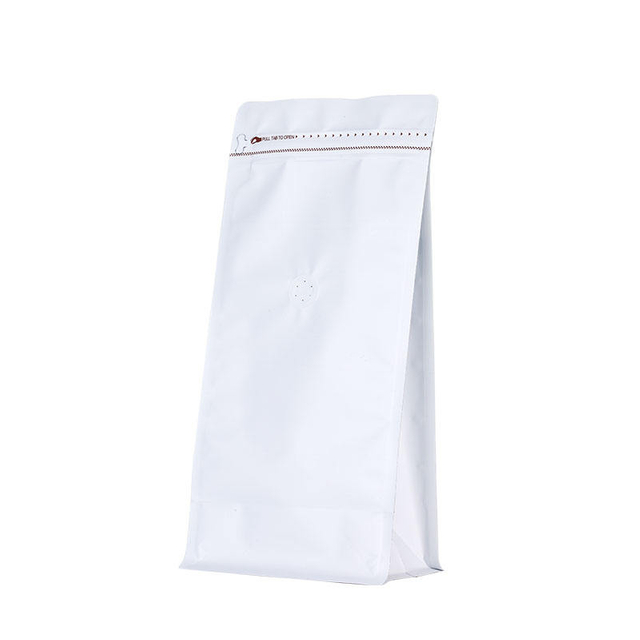 Custom printed coffee bags aluminum foil zipper white coffee bag flat bottom coffee bean bags packaging pouch
