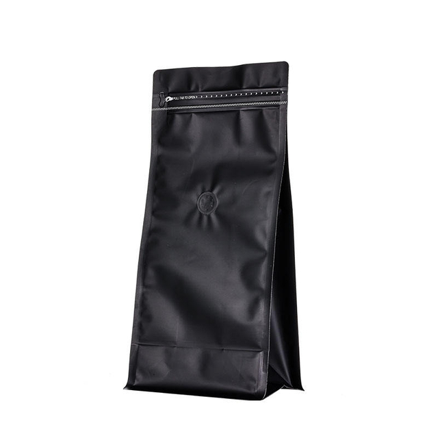 Custom Print Plastic Aluminum Foil Flat Bottom Pouch Reusable Vertical Coffee Bags with Valve and Zipper