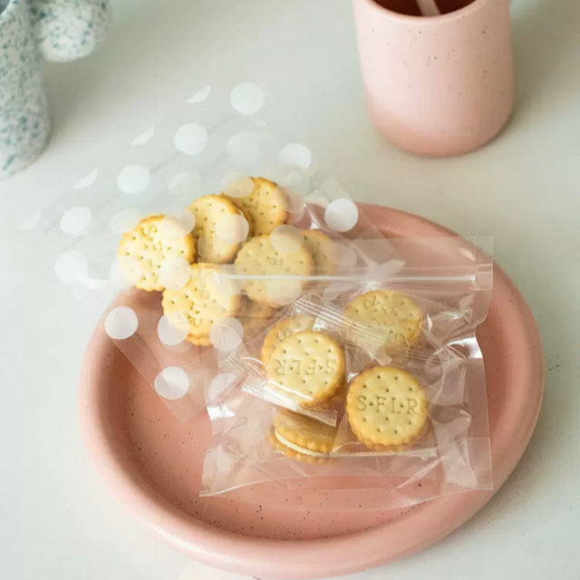 Customised Biscuit Plastic Packaging Bags Handmade Cookies Christmas Baking PE PVC Transparent Self Sealing Zip Stand up Pouches