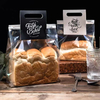 Custom plastic transparent tin tie tab lock bakery bread bags with clear window