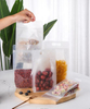Custom square bottom bag eight sided sealing packaging bags transparent matte flat bottom pouch with zipper