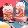 Reusable transparent window ziplock stsnd up pouch for children snack gift packaging bag
