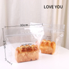 Custom Plastic Transparent Toast Bread Zipper Bag with Handle Bread Packaging Pastry Bag