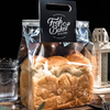 Custom plastic transparent tin tie tab lock bakery bread bags with clear window
