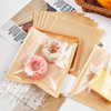 Custom Plastic Heat Seal Single Sided Transparent OPP Bakery Packaging Donut Cake Dessert Brown Paper Food Packaging Bread Bag