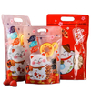 Reusable transparent window ziplock stsnd up pouch for children snack gift packaging bag