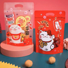 Reusable transparent window ziplock stsnd up pouch for children snack gift packaging bag