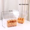 Custom Plastic Transparent Toast Bread Zipper Bag with Handle Bread Packaging Pastry Bag