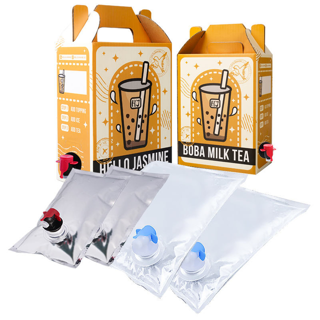 Custom juice liquid packaging bags logo print 1L/2L/3L/5L/10L disposable shop coffee dispenser juice oil bag in box