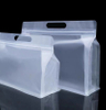 Custom square bottom bag eight sided sealing packaging bags transparent matte flat bottom pouch with zipper