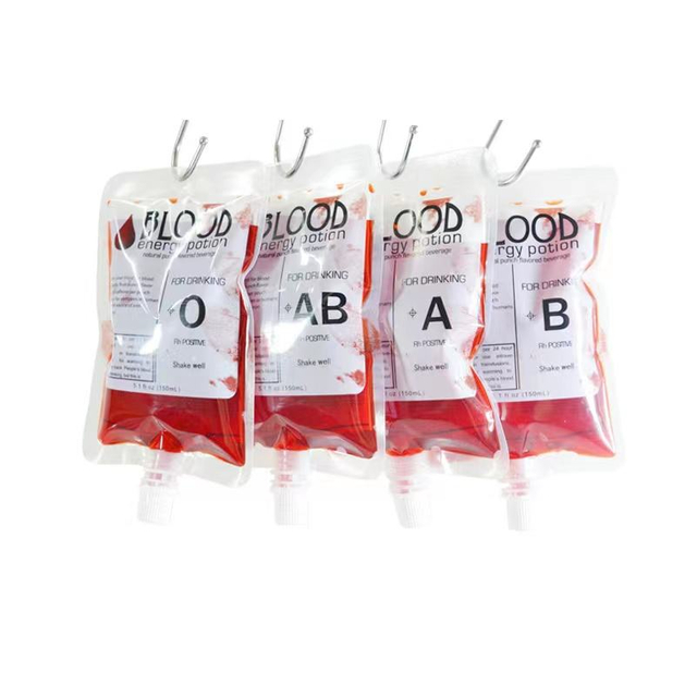 150ml Blood Bags Vampire Drinking Bags for Drinks Halloween Reusable IV Bags