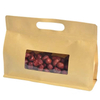 custom gravure bag zipper recyclable paper pouch biscuits packing bags kraft paper square bottom bags with window
